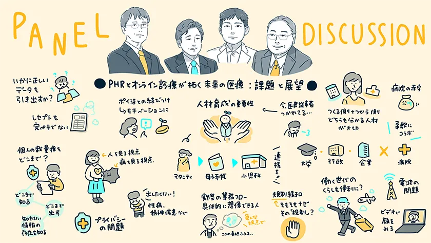 パネルディスカッション「人生100年時代の医療改革：PHRとオンライン診療の未来」
