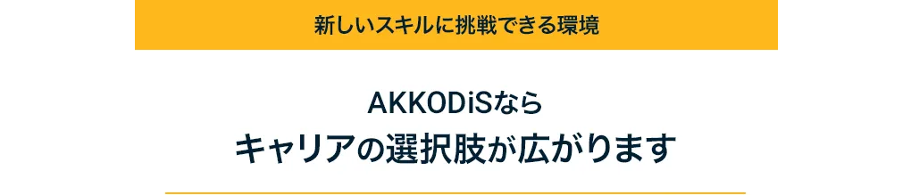新しいスキルに挑戦できる環境 AKKODiSなら、キャリアの選択肢が広がります