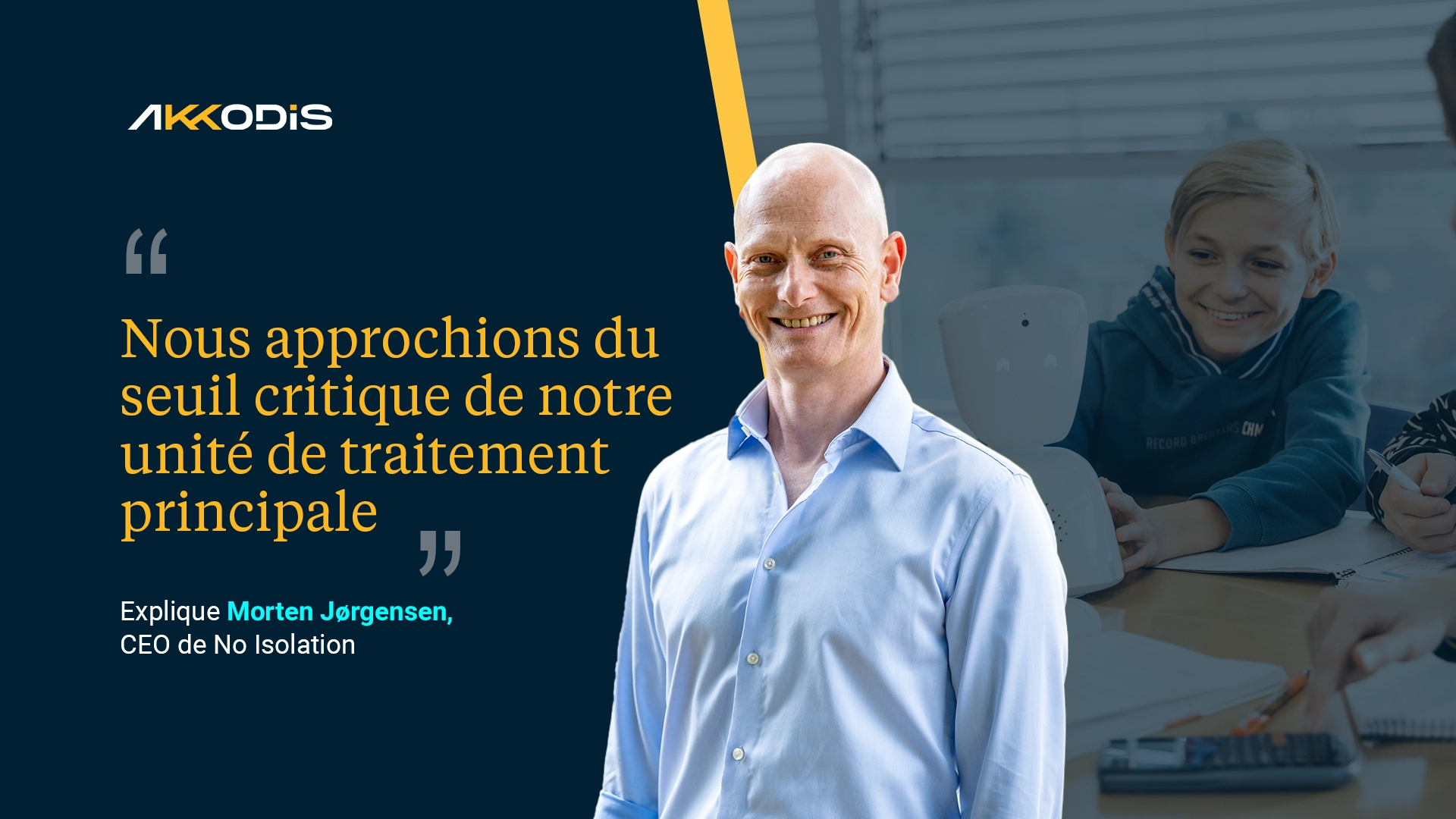 Morten Jørgensen, CEO de No Isolation, explique que le seuil critique de son unité de traitement approché.