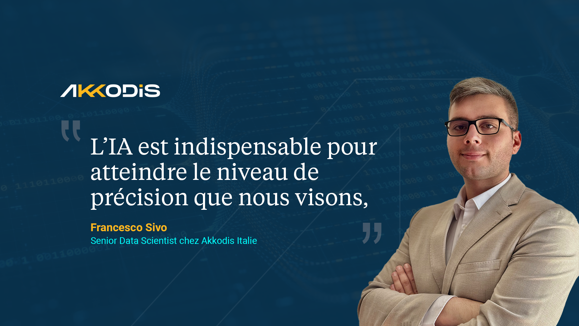 Francesco Sivo, Senior Dta Scientist chez Akkodis en Italie, mentionne que 