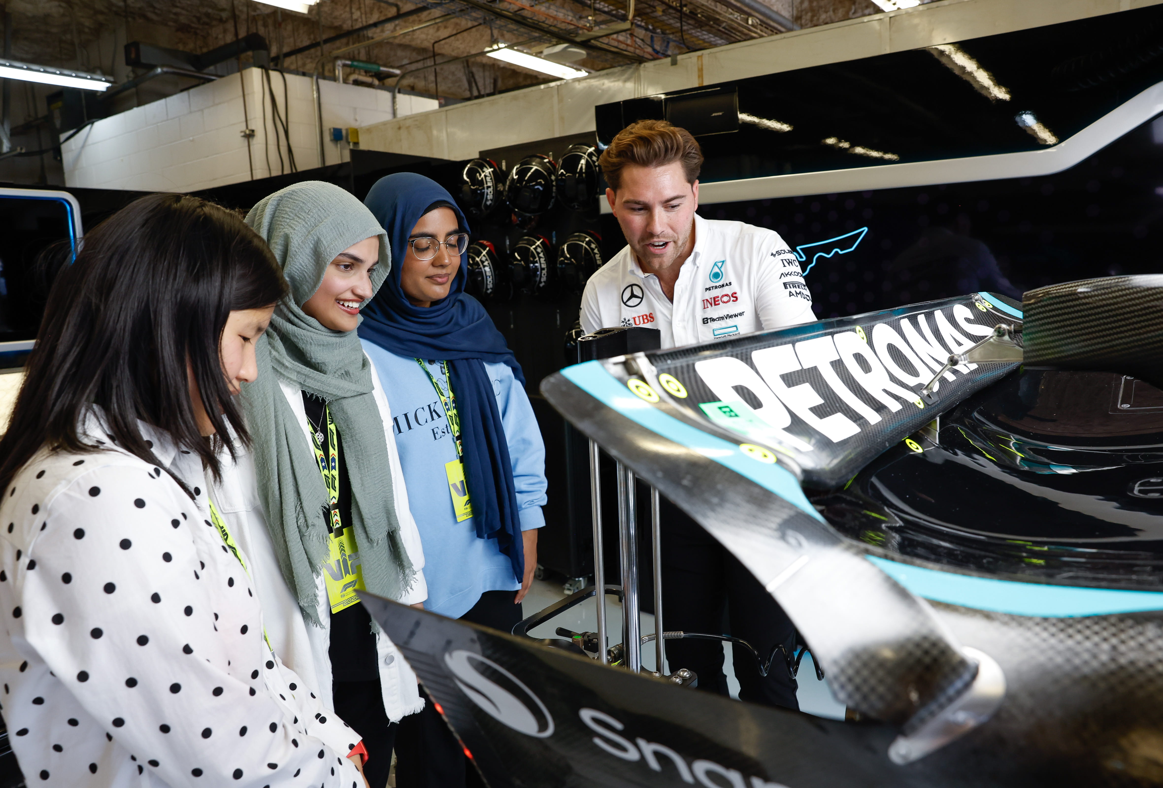 Lewis with girls