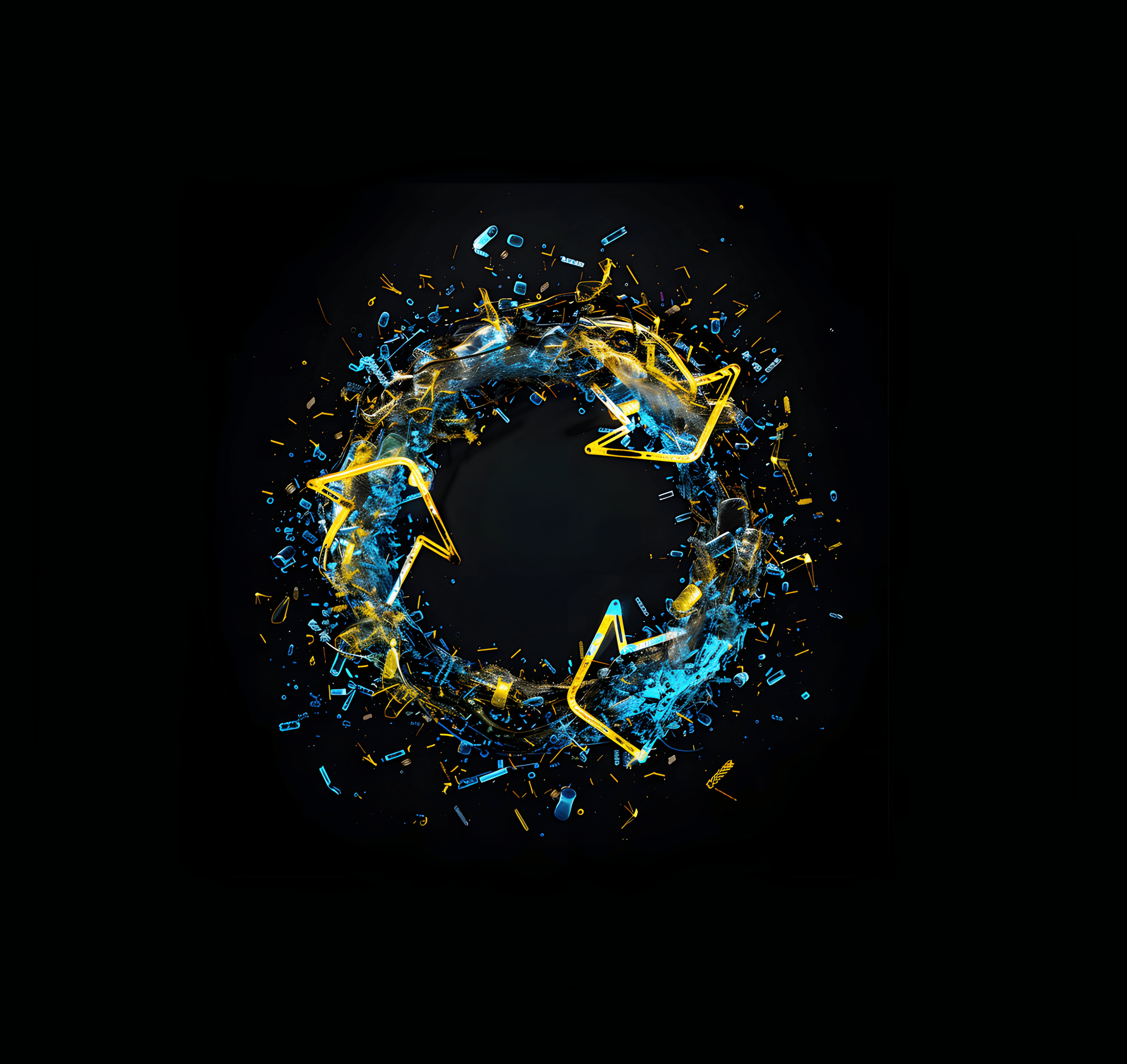 Graphic representing a circle with arrows 