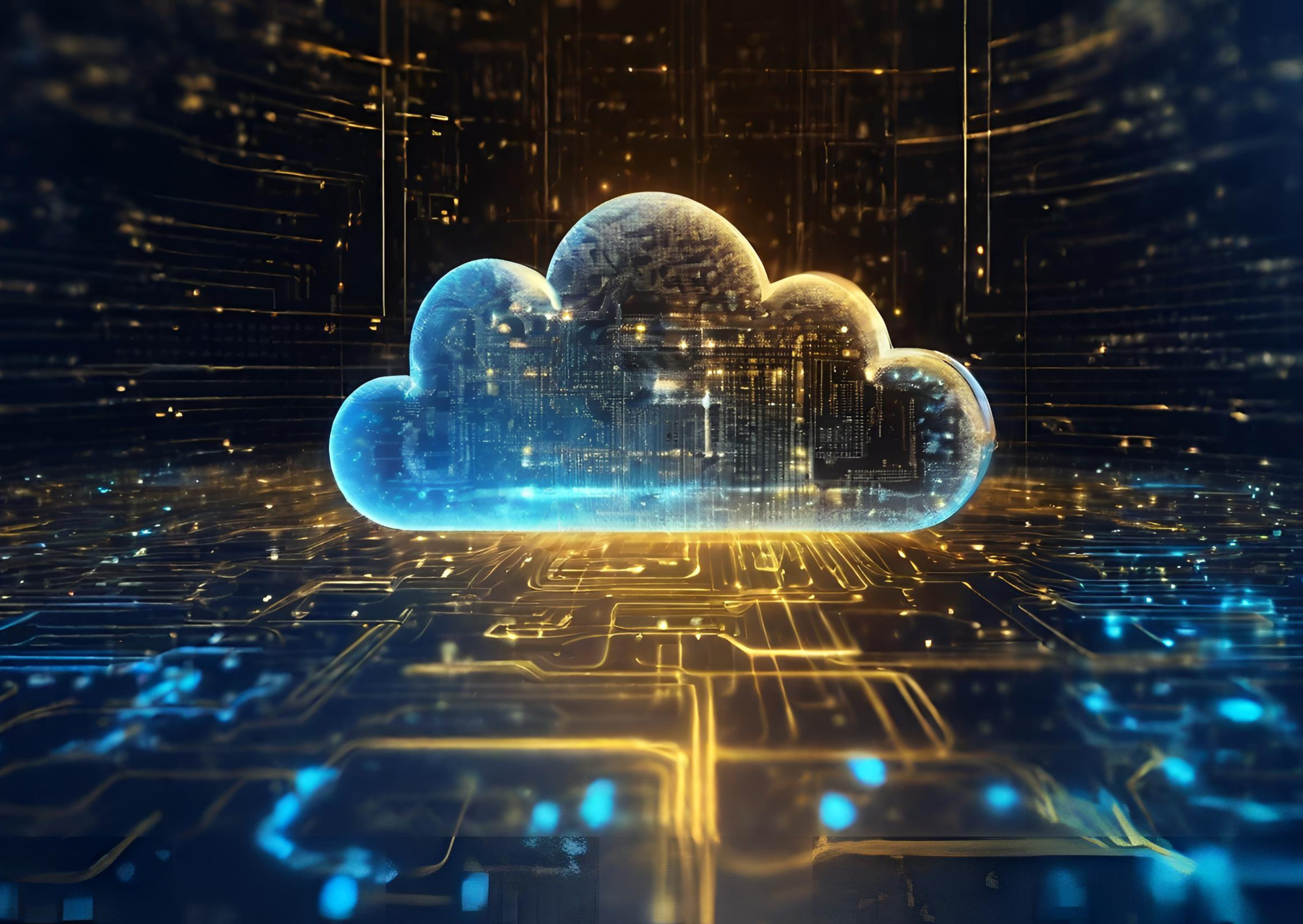AI-generated abstract background featuring data in the cloud 