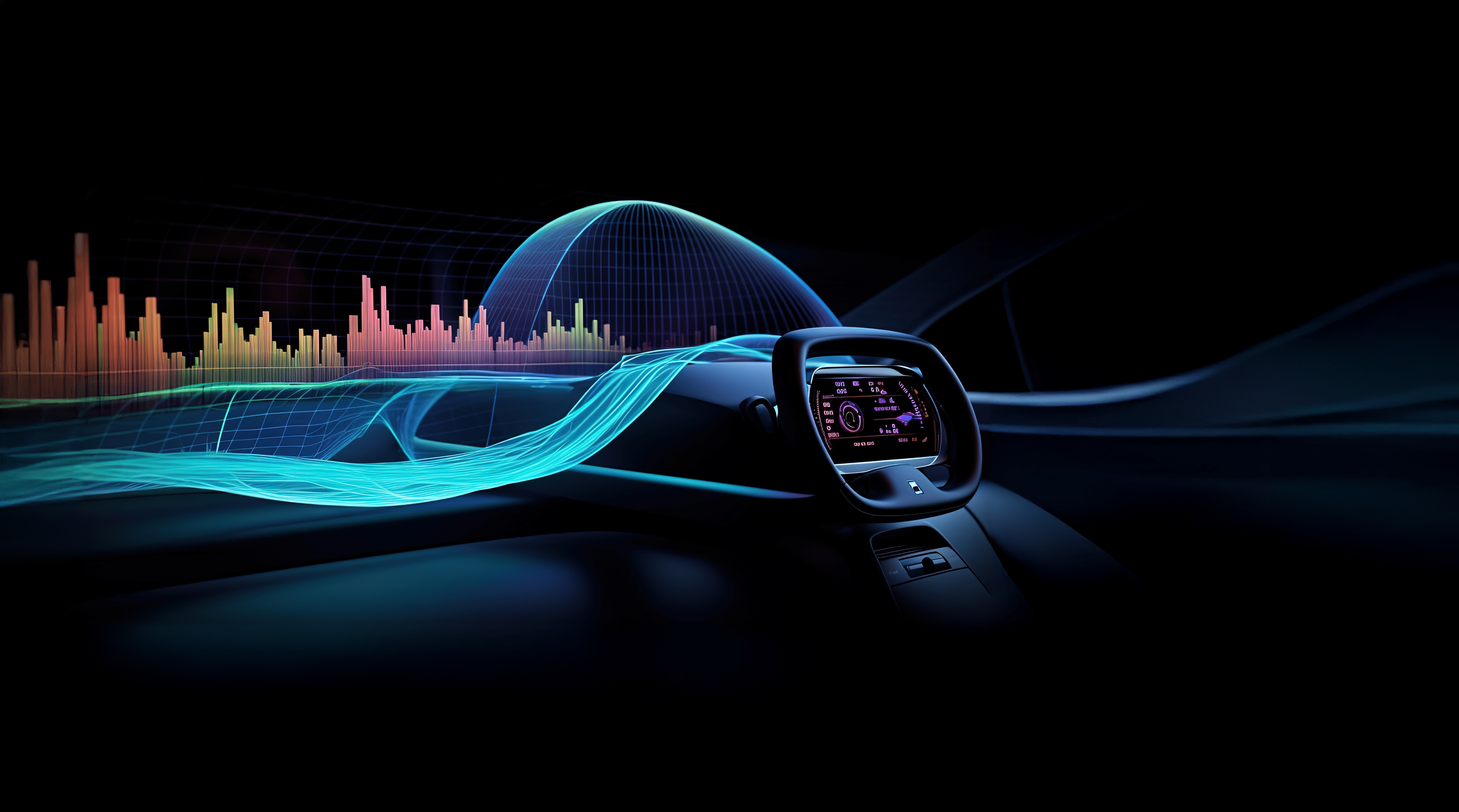 AI-generated vehicle driver’s wheel