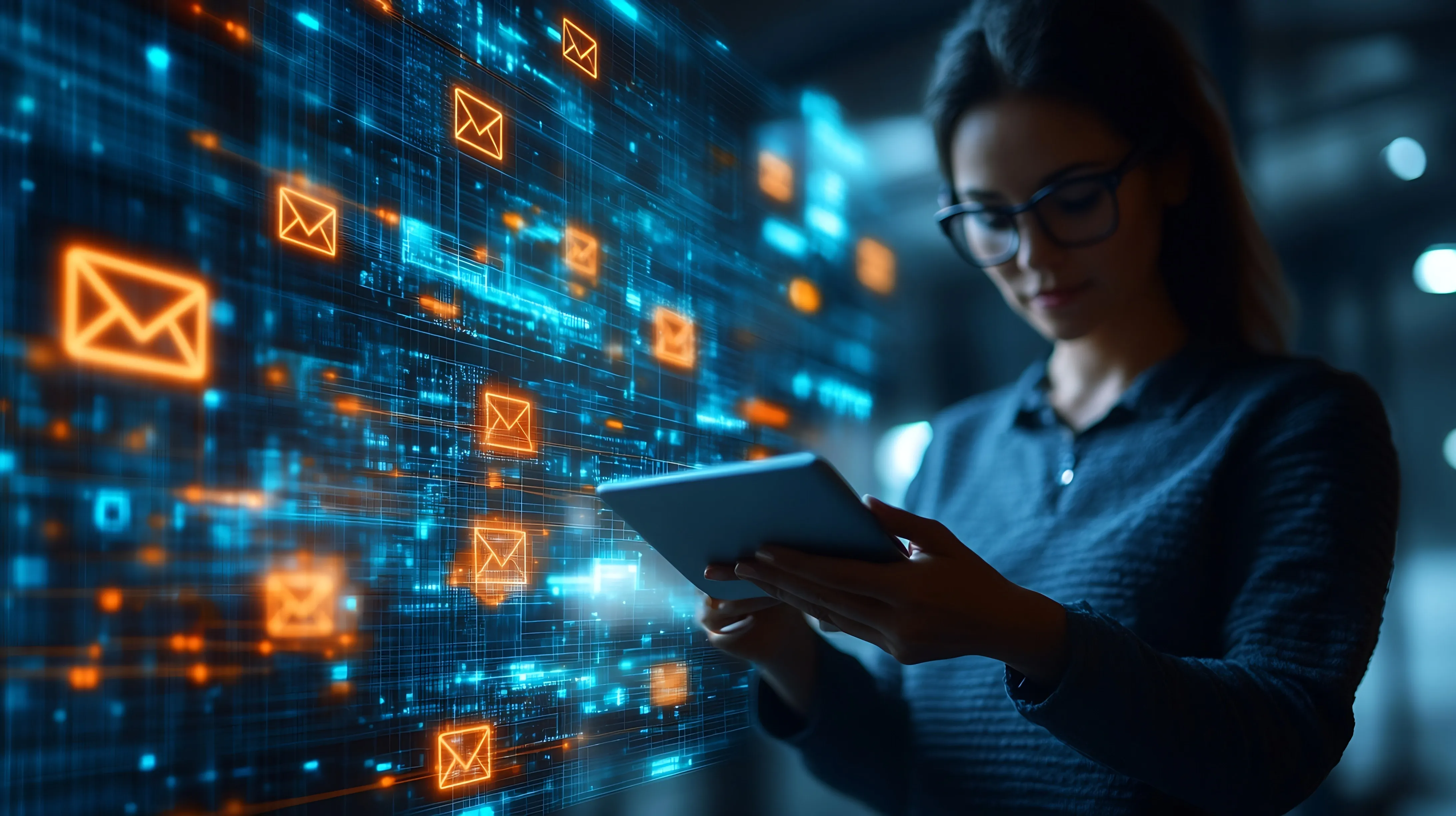 Personne travaillant sur une tablette numérique avec un réseau Internet futuriste Personne travaillant sur une tablette numérique avec un réseau Internet futuriste